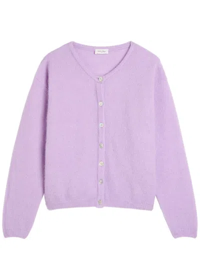American Vintage Vitow Brushed Alpaca And Wool-blend Cardigan In Purple