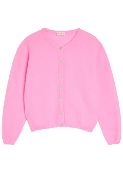 American Vintage Vitow Brushed-knit Cardigan In Pink