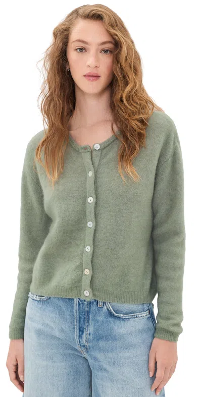 American Vintage Vitow Button-up Knitted Cardigan In Green