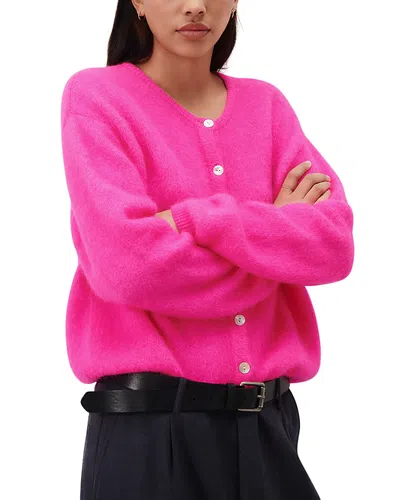 American Vintage Vitow Crewneck Cardigan In Pink