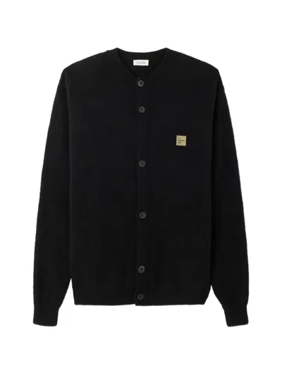 American Vintage Vitow Logo-patch Cardigan In Black