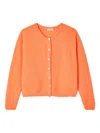 American Vintage Vitow Long-sleeved Round-neck Cardigan In Orange