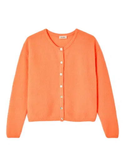 American Vintage Vitow Long-sleeved Round-neck Cardigan In Orange