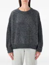 American Vintage Soft Knit Sweater With Ribbed Cuffs And Hem In Gray