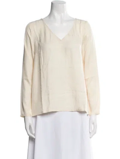 Pre-owned American Vintage V-neck Long Sleeve Blouse W/ Tags In Neutral