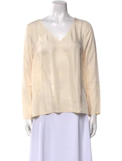 Pre-owned American Vintage V-neck Long Sleeve Blouse W/ Tags In Neutral