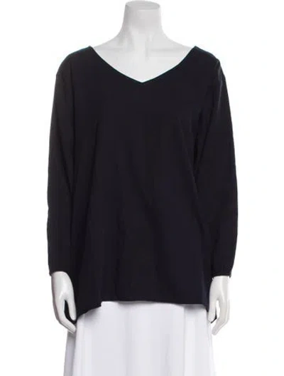 Pre-owned American Vintage V-neck Long Sleeve Sweatshirt In Blue