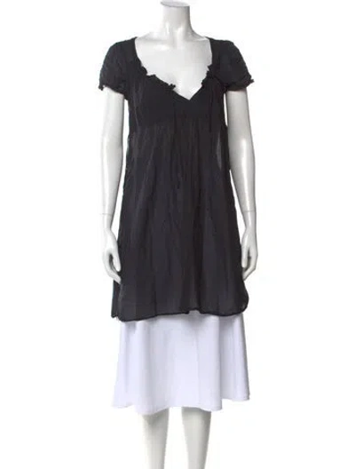 Pre-owned American Vintage V-neck Mini Dress In Black