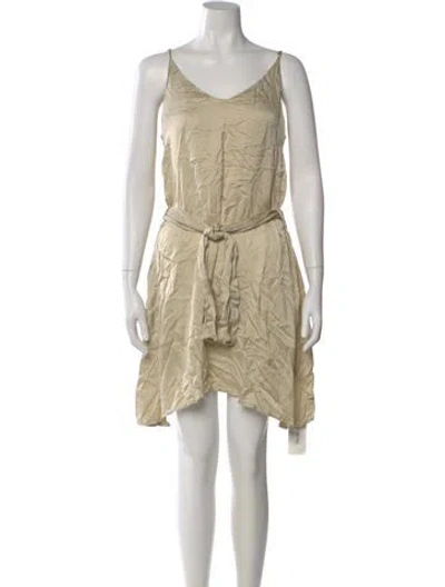Pre-owned American Vintage V-neck Mini Dress In Neutral