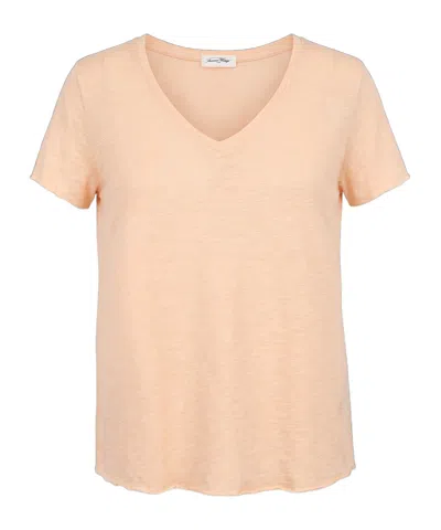 American Vintage V-neck Short-sleeved T-shirt In Neutral