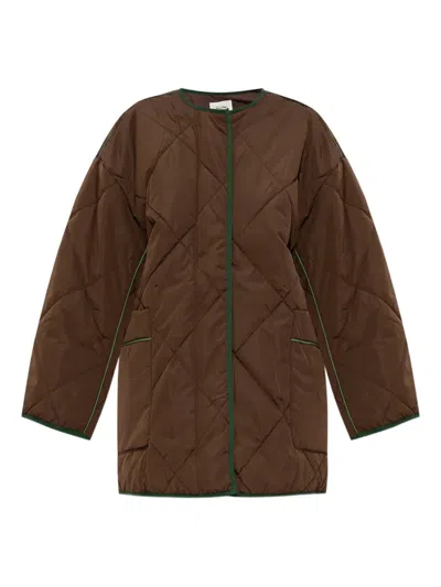 American Vintage Vowbay Quilted Puffer Jacket In Brown