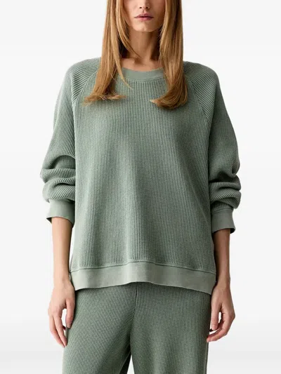 American Vintage Waffle-knit Cotton Sweater In Green