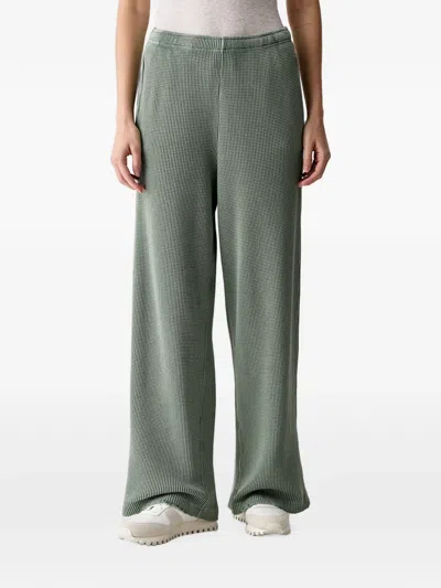 American Vintage Waffle-knit Elasticated-waist Trousers In Green