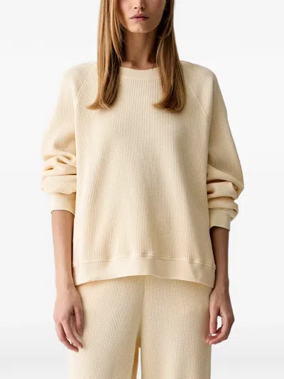 American Vintage Waffle-knit Raglan-sleeve Sweater In Neutral