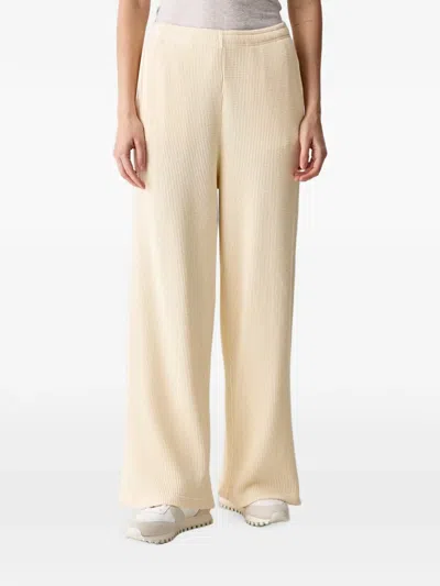 American Vintage Waffle-knit Wide-leg Trousers In Neutral