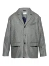 American Vintage Wobby Buttoned Blazer In Gray