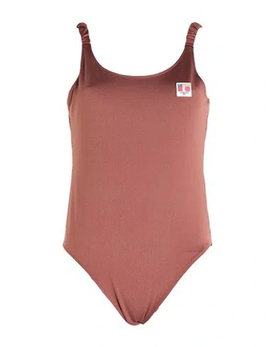 American Vintage Woman Bodysuit Brown Size S Polyester, Elastane