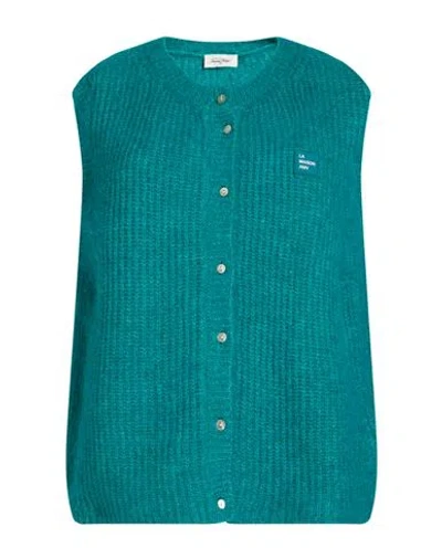 American Vintage Woman Cardigan Turquoise Size L Acrylic, Alpaca Wool, Polyamide, Wool, Elastane In Green