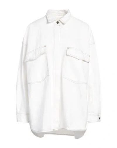 American Vintage Woman Denim Shirt White Size M/l Cotton