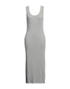 American Vintage Woman Maxi Dress Grey Size L Cotton In Grey
