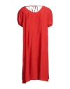 American Vintage Woman Midi Dress Red Size Xs/s Lyocell, Cotton In Red