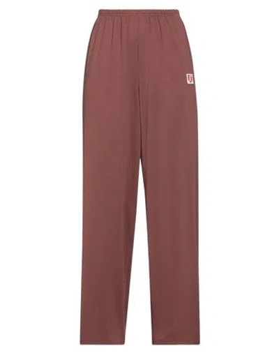 American Vintage Woman Pants Brown Size L Polyester, Elastane