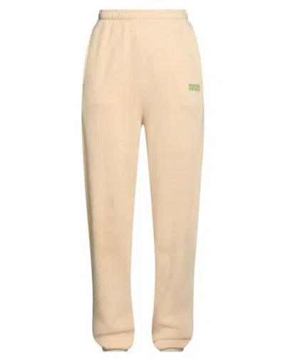 American Vintage Woman Pants Pastel Yellow Size M Cotton, Elastane In Neutral