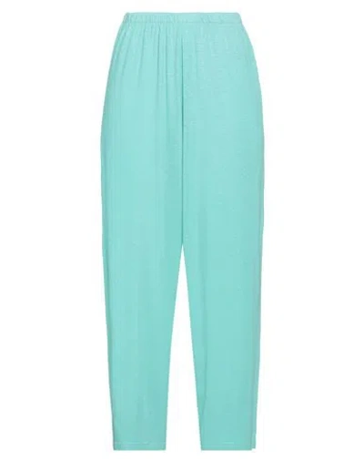 American Vintage Woman Pants Turquoise Size L Cotton In Blue