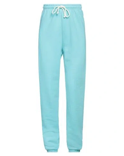 American Vintage Woman Pants Turquoise Size M Cotton, Organic Cotton, Polyester In Blue