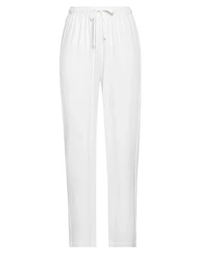American Vintage Woman Pants White Size L Cotton, Polyester