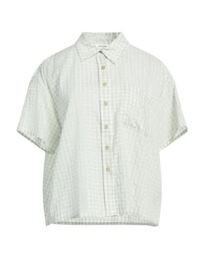 American Vintage Woman Shirt Light Green Size M/l Lyocell, Polyester, Viscose