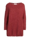 American Vintage Woman Sweater Brick Size Xs/s Polyacrylic, Alpaca Wool, Merino Wool, Polyamide In Red