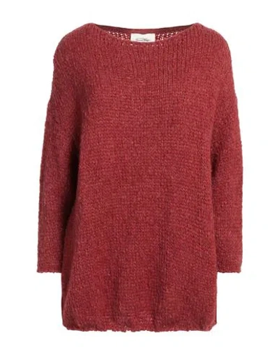 American Vintage Woman Sweater Brick Size Xs/s Polyacrylic, Alpaca Wool, Merino Wool, Polyamide In Red