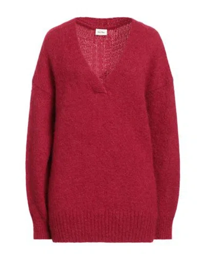 American Vintage Woman Sweater Garnet Size Xs/s Mohair Wool, Polyamide, Elastane In Red