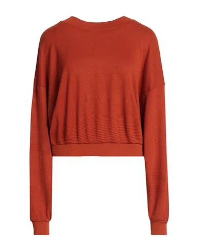 American Vintage Woman Sweater Rust Size S Viscose, Cotton In Red