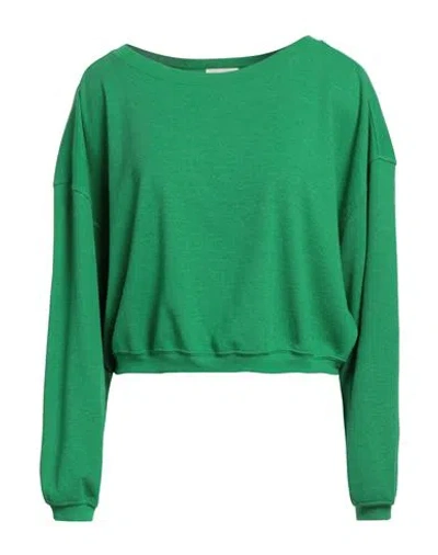 American Vintage Woman Sweatshirt Green Size L Cotton, Polyester