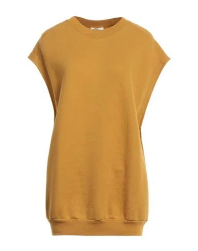 American Vintage Woman Sweatshirt Ocher Size Xs/s Cotton, Organic Cotton, Polyester In Yellow