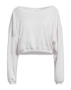American Vintage Woman Sweatshirt White Size L Cotton, Polyester In White