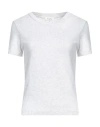 American Vintage Woman T-shirt Light Grey Size L Cotton In White