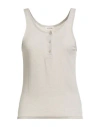 American Vintage Woman Tank Top Light Grey Size M Modal, Wool, Elastane