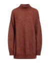 American Vintage Woman Turtleneck Brown Size Onesize Mohair Wool, Wool, Polyamide, Elastane In Brown