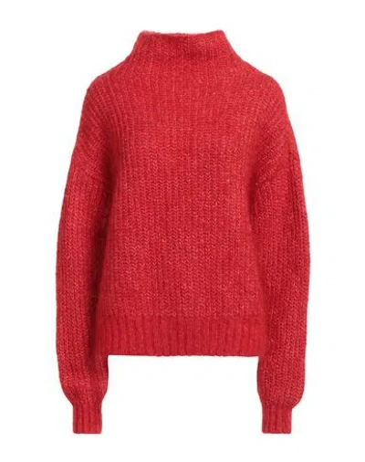 American Vintage Woman Turtleneck Red Size Onesize Mohair Wool, Polyamide, Merino Wool, Elastane