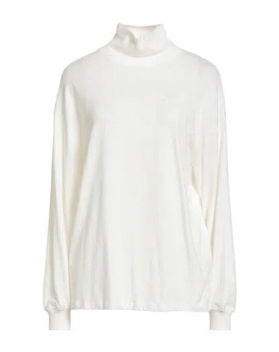 American Vintage Woman Turtleneck White Size M/l Cotton, Elastane In Multi