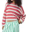 American Vintage Cropped Striped Wool Sweater In Multi