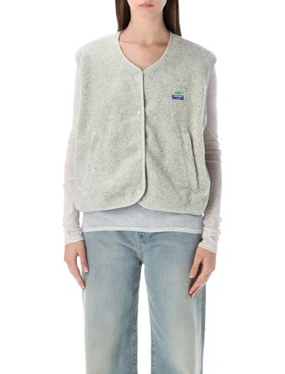 American Vintage Women's Shearling-style Snap-front Vest In Grigio