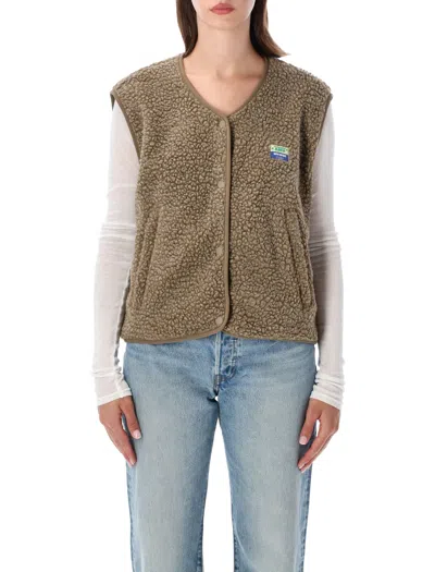American Vintage Women's Teddy Fleece Snap-front Vest In Beige