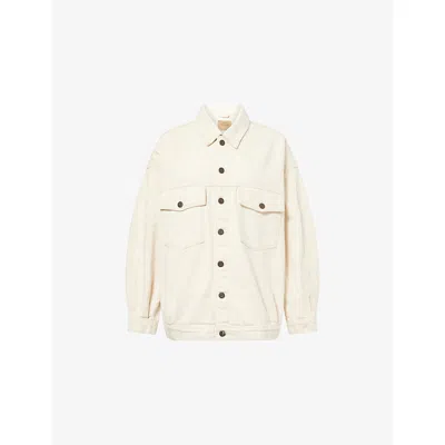 American Vintage Womens  Snopdog Oversized Denim Jacket In White