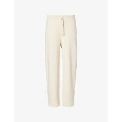 American Vintage Womens Ecru Melange Itonay Relaxed-fit Cotton-blend Jogging Bottoms In Neutral