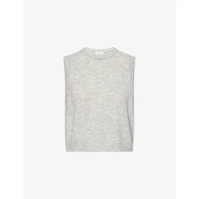 American Vintage Womens Gris Clair Chine Vitow Knitted Wool-blend Tank Top In Gray