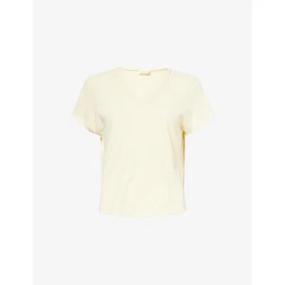 American Vintage Womens Vanille Vintage Sonoma V-neck Cotton T-shirt In Neutral